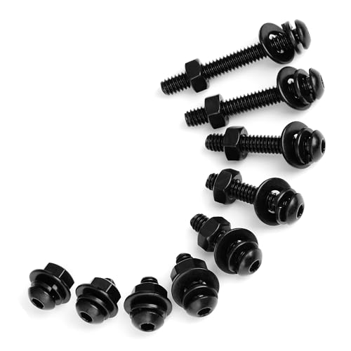 Mywish 20Set Black Oxide Stainless Steel Nut and Bolt Kit, 1/4-20 Button Head Socket Cap Bolts, Allen Screws, Hex Spanner - color: Black, size: 1/4-20 x 1-1/2"