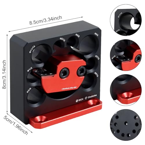 Dowel Maker Jig Kit, Imperial 5/16-3/4 inch Carbide Inserts Dowel Maker, 8 Holes Adjustable Dowel Cutter Plate, Aluminum Alloy Electric Drill Milling Dowel Round Rod Auxiliary Tool (8 Pcs) - color: 8 Pcs
