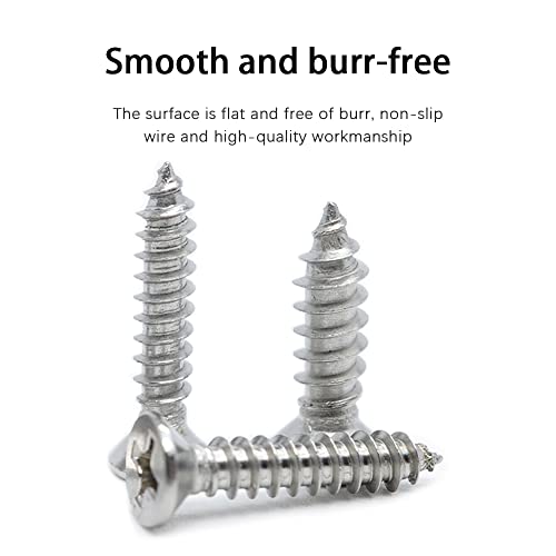 M4 Wood Screws Assortment Fasteners Kit 530Pcs,304 Stainless Steel Self-Tapping Screws,Phillips Drive Sheet Metal Screws Set,Countersunk Flat Head Assorted Screws,Self Tapping Screws for Metal - size: M4, style: Flat Head (Stainless Steel)