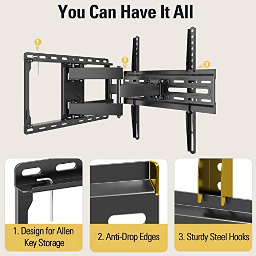 Mounting Dream Full Motion TV Wall Mount for 32-70 Inch TVs up to 99lbs - size: For 32" to 70" TVs, 16" Studs