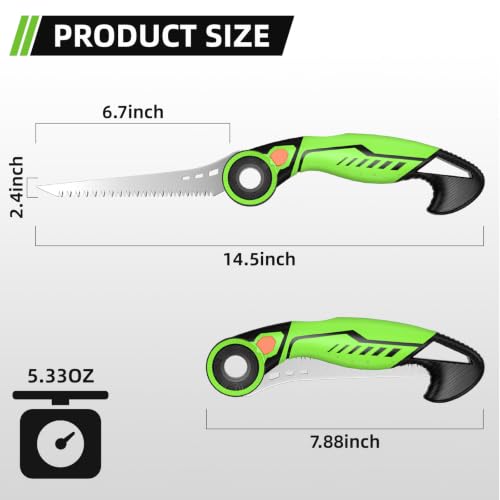 14Inch Folding Hand Saw,Heavy-Duty Pruning Saw with SK5 Extra-Long Blade - size: 14