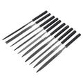 10Pcs Needle File Set Hand Metal Files Hardened Alloy Strength Steel Files Mini Needle Jewelry File Set Trimming Includes Half-Round File, Flat Warding, Round, Square, Triangular, and Flat