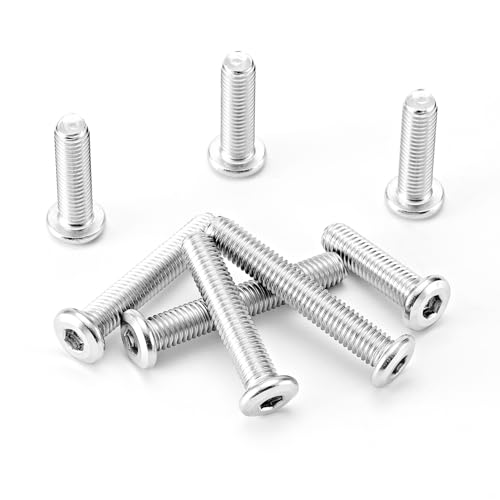 M8 x 30mm 35mm 40mm 45mm 50mm Flat Round Head Hex Socket Cap Screws Bolts, Furniture Screws, 304 Stainless Steel, Allen Hex Drive, Metric Fully Threaded, Bright Finish, Assortment Kit 25PCS - size: M8 x 30/35/40/45/50mm (25PCS)