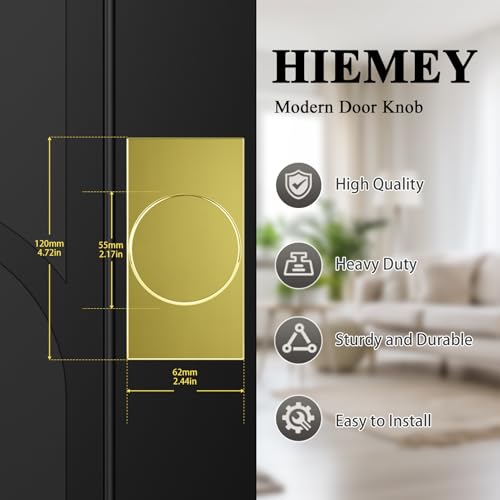 Polished Brass Door Knobs Privacy Door Knobs Interior with Lock - color: Polished Brass