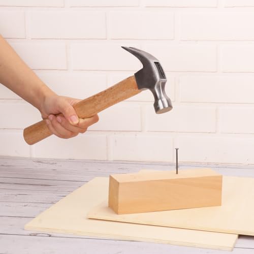 7 Pack Claw Hammer with Wooden Handle, 17.6 oz Durable Forged Steel Heads, Wooden Claw Hammer, Nail Hammer for Carpentry, Framing, Demolition & More - size: 7 Pack
