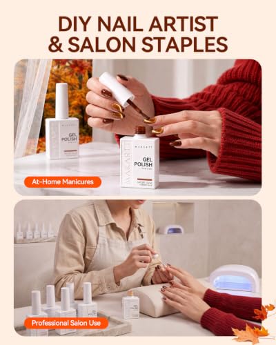 Makartt Fall Brown Gel Nail Polish Set: 6 Colors 15ml Hema-Free Gel Polish - color: Fall Collection