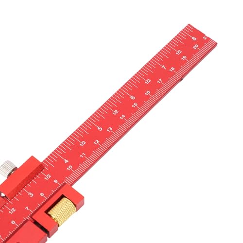 Woodworking Ruler Set, 9Pcs Aluminum Alloy Geometry Set Precision Measuring Tools for Accurate Layout Includes T Square Ruler, Compasses, Protractor, and Dovetail with