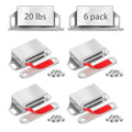 Strong Cabinet Magnets for Closure 20 lbs 6 Pack - Pet-Proof Your Closet - color: Silver, size: 20lbs x 6