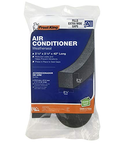 THERMWELL Frost King AC43H Air Conditioner Weatherseal Tape, 2-1/4 by 2-1/4 by 42-Inch (Pack of 2) - size: 2-1/4" W, 2-1/4" T, 42" L, Dark Gray (Pack of 2)