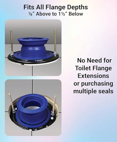 One N Done Toilet Flange Repair Kit - Toilet Kit For Low or Broken Toilet Flange. Toilet Wax Ring Replacement Kit W/Toilet Flange Extender Kit. No Wax Ring For Toilet Bowl Or Toilet Seal Required (1)