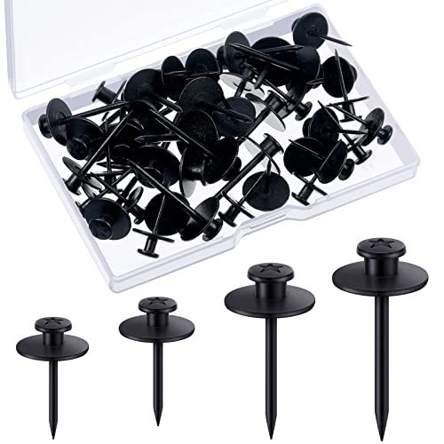 Zhengmy 40 Pcs Double Headed Picture Hangers Nails 4 Size, Black - color: Black