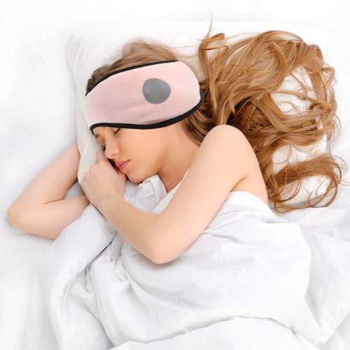 Angoily Ear Warmer Headband, Sleep Mask, 2 in 1 Eye Mask and Soundproof Sleep Earmuff Noise Reduction Sleeping Ear Wraps Ear Protection Cover for Men Women Ear Mask Pink Sleeping Earmuffs - color: Pink