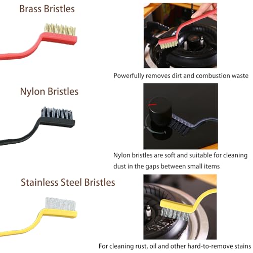 7 Pcs Multi-Purpose Crevice Cleaning Brush Tool for Stubborn Kitchen Grease Stains, Bathroom Crevices, Window Gutters, Tiles and Faucets