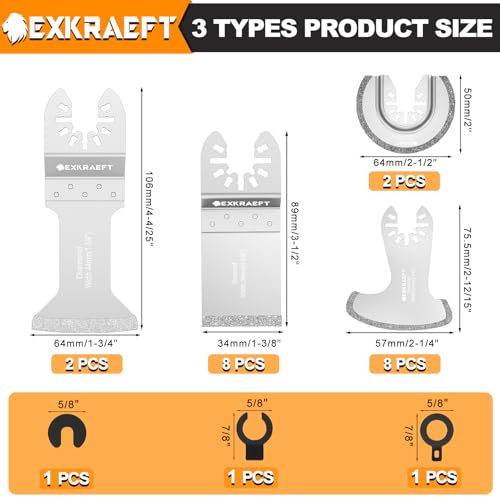 EXKRAEFT 20 PCS Grout Removal Tool Blades for Grout Removal Tile - size: 20PCS