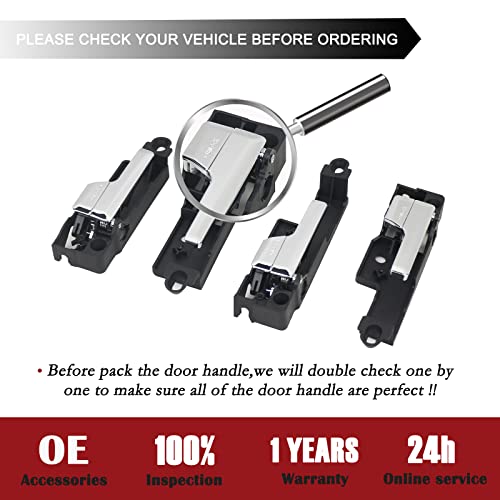 TQPONLY Front/Rear Interior Door Handle Left & Right Side (4 Pcs) Compatible with 2006-2012 Ford Fusion,2007-2012 Lincoin MKZ,2006 Lincoin Zephyr,2006-2012 Mercury Milan - color: Front/Rear LH&RH