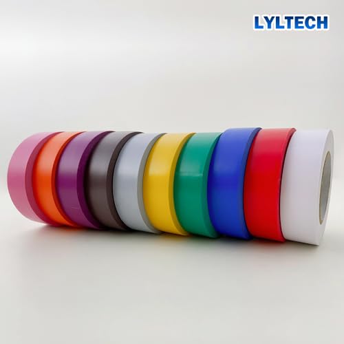 LYLTECH Matte Rainbow Electrical Tape 3/4 Inch x 60 Ft x 10 Colors