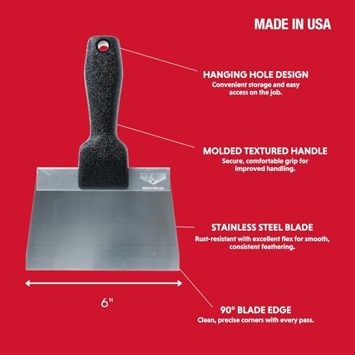 Advance Equipment Patch Pan Kit – 6” Patch Pan, Stainless Steel Slimline Drywall Knife & Mud Pan Mixer for Quick Patching and Repairs