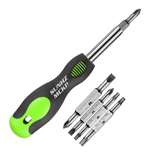 SUNHZMCKP 8 in 1 Screwdriver, Portable multi-purpose screwdriver set，High-Strength Bits, Phillips, Slotted, Torx，Suitable for outdoor and daily repair tools,Practical hand tools - size: 8 IN 1 Screwdriver