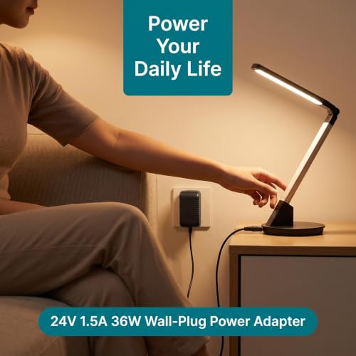 24V 1.5A Power Supply Cord 36W AC DC Adapter,100V-240V AC to DC with 5.5mm * 2.1mm Plug, Suitable for LED Light Strips, Safety Closed-Circuit Monitoring, Routers.