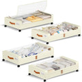 Yecaye 60L Under Bed Storage with Wheels, 4 Pack, Beige - color: Beige, size: 4 Pack