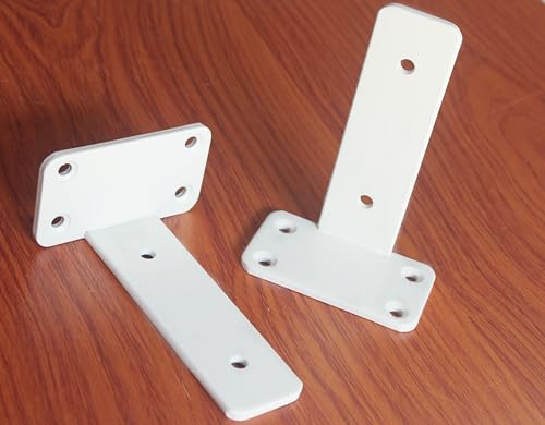 12 Pack - 6 inch White Hidden L Shelf Bracket (1/5 Inch Thicked) Iron Floating Shelf Brackets Rustic Industrial Metal Brackets for Shelf Support - size: 6 Inch, style: White 12 Pack