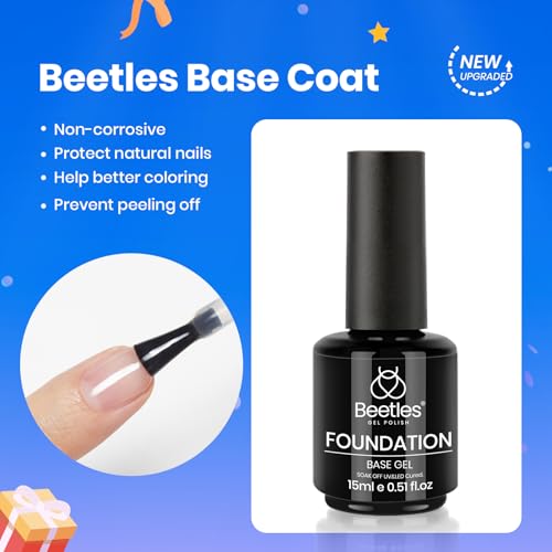 Beetles 3Pcs 15ml White Gel Nail Polish and No Wipe Gel Top Coat and Base Coat Set, Soak Off UV Lamp and Glossy Long Lasting French Manicure Art Design Kit (Pack of 2) - color: G-Clear-3