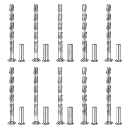 PATIKIL Cabinet Handle Screws M4 x 45mm Break Away Screw with Sleeve 10Set - size: M4 x 45mm