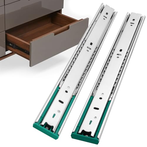 homdiy 10 Pairs Soft Close Drawer Slides 16 Inch Heavy Duty Side Mount Rail - color: Silver, size: 16 Inch