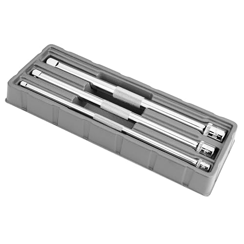 Ingersoll Rand 3-Piece Extension Bar Set with Storage Tray, 10-Inch Chrome Vanadium Extensions in 1/4", 3/8", and 1/2" Drive with Reusable Storage Tray, Mirror-Polished Finish - 752056X - style: Extension Bar
