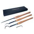 POWERTEC 71827 Carbide Tipped Woodturning Tool 3 Piece Set with Straight, Shallow Swan Neck & Deep Swan Neck for Deep Hollowing Work, Wood Lathe Chisel with Replaceable Tips - style: 3pcs set for deep hollowing