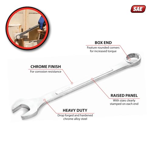 Performance Tool W377B 1-7/16 in. SAE Jumbo Combination Wrench - size: 1-7/16", style: Jumbo Wrench