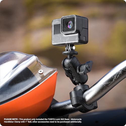 TUSITA Motorcycle Mount Handlebar Rail Base with B Size 1" Ball - Small - size: 1" Ball Handlebar Clamp