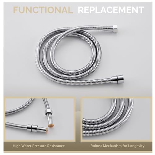 Angle Simple Flexible Handheld Shower Head Hose 59 Inches, 1/2" IPS, Chrome - color: Chrome, size: 59 Inch