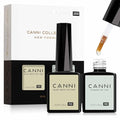 CANNI 2 Pcs No Wipe Matte Top Coat and Glossy Gel Top Coat Set- High Shiny Long Lasting Clear Gel Nail Polish Kit, Nail Art Home and Professional Manicure - color: Matte & Top