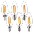 FLSNT 60W Equivalent LED Chandelier Light Bulbs, Dimmable, E12 Base, Clear B11 LED Filament Candelabra Bulbs, 2700K Soft White, 6 Pack - color: 2700k Soft White, size: 6 Count (Pack of 1)