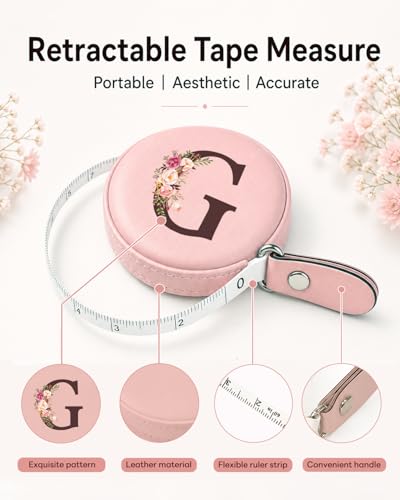 Maicican Retractable Tape Measure, Pink Leather Sewing Measuring Tape, G - color: Tape Measure-Pink G