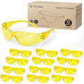 TICONN Clear Safety Glasses for Men & Women, ANSI Z87.1 Safety Goggles - style: 12 Pairs Yellow