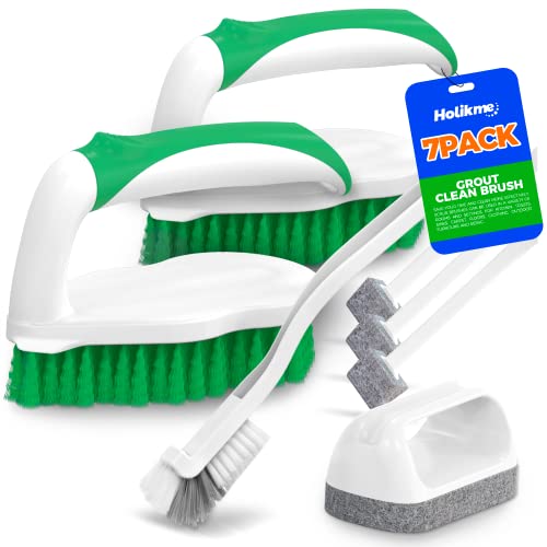 Holikme 7 Pack Cleaning Brush Scrub Brush Kitchen Brush for Floor,Green - color: Green