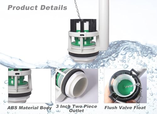 Toilet Flush Valve for 3 Inch Flush Hole Two Piece Toilet Flusher Replacement Kit Toilet Replacement Parts Fit for TOTO Toilet Tank Parts - style: For Two Piece Toilet