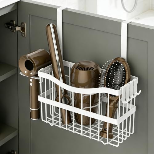 Dailyart 3-in-1 Hair Tool Organizer for Hair Dryer, Bathroom, White