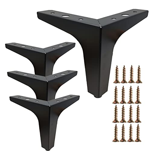 5 Inch Black Furniture Legs, Legs for Furniture Set of 4 - color: Black, size: 5 Inch