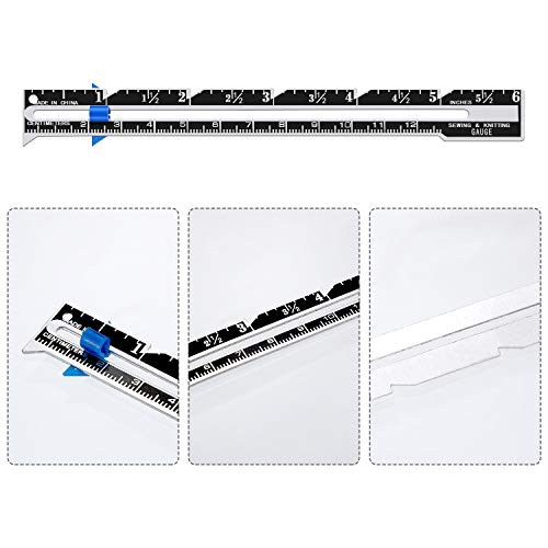 Frienda 6 Pcs Sewing Ruler Sliding Gauge Stainless Steel 12 Inch