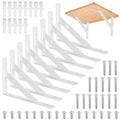 8 Pcs Heavy Duty Floating Metal Shelf Brackets, L Shaped Wall Mount Shelves Support Angle Brackets (3.7 x 6 inch White) - size: 3.7 x 6 inch White