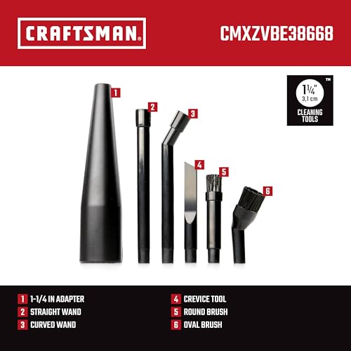 CRAFTSMAN CMXZVBE38668 1-1/4 in. 6-Piece Micro-Cleaning Vac Attachment Kit - size: Micro-Cleaning Kit