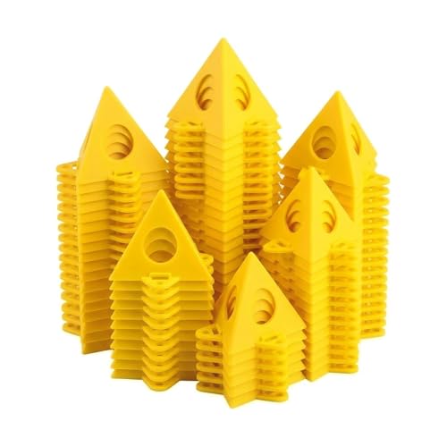 RUGLAMZHIP 50pcs Painters Pyramids, Painters Pyramid Stands | Painter's Stands & Mini Tripods for Door Risers, Cabinet Doors, Paint Tent, Woodworking Tools, Cabinet Pouring Accessories - style: Yellow-50pcs