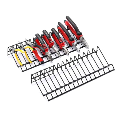 Wevdn 2 PCS Plier Organizer Drawer Storage Rack for 30 Pliers, Metal Plier Wrench Cutter Organizer for Tool Box Drawer, Tool Box Storage Organization Holder, Car Accessories