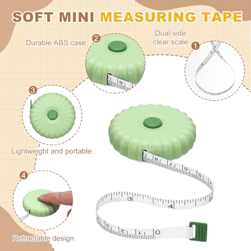 HARFINGTON 2Pcs Soft Tape Measure 79" Double Scale Retractable Mini Cartoon Measuring Tape Cute Tape Measurer for Sewing Craft Cloth Fabric Tailor Weight Loss Body Measurements, Green - color: Green