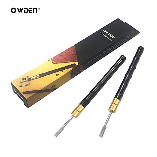 OWDEN 2Pcs Leather Edge Dye Tool, Ebony Wood Handle