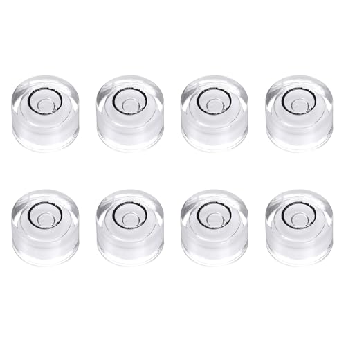 HARFINGTON 8pcs Circular Bubble Spirit Level 10x6mm Mini Round Bubble Spirit Level Little Measuring Layout Tools for TV Industrial Carpentry Picture Frame, White/Black - color: White/Black, size: 10x6mm