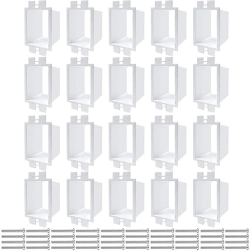 GIB 20 PCS BE1-2 1-Gang Electrical Outlet Box Extenders with 40 PCS Screws - color: White -20